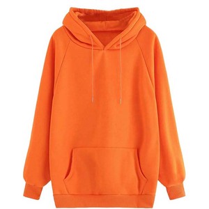 Naranja nuevo diseño 100% tela de algodón gimnasio manga larga deportes Invierno Polar hombres Sudadera con capucha con bolsillo de canguro sudaderas básicas - Product Image 1
