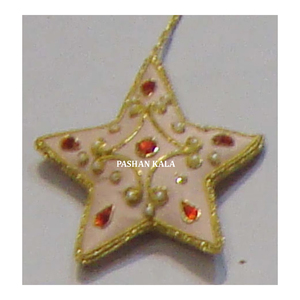 Adornos Colgantes en Forma de Estrella, Decoración con Cuentas Rojas para Navidad y Fiestas, de Alta Calidad - Product Image 1