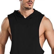 Vêtements de sport pour hommes, sweat à capuche sans manches, gilet athlétique léger, haut de sport sans manches pour hommes, vêtements de fitness modernes - Product Image 3