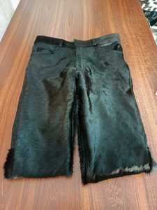 Pantalones cortos de cuero de vaca negro de alta calidad, cómodos, transpirables, a prueba de viento, ecológicos, de cintura media, informales, con cremallera y cordón - Product Image 4