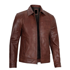 Veste en cuir de vachette véritable de buffle personnalisable pour hommes Veste d'hiver Fabriquée à Sialkot, tissu en toile du Pakistan - Product Image 5