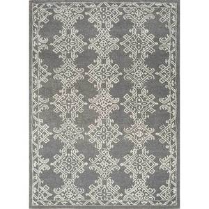 Tapis Imara en laine et viscose tufté à la main, gris et noir, motif géométrique rayé, pour la maison, le couloir, la chambre, forme rectangulaire, 3D Tra-14610 - Product Image 1