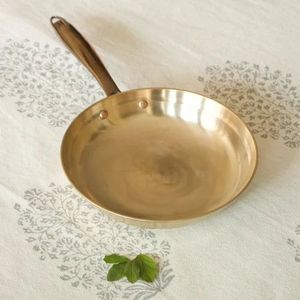 Shiny Brass Fry <b>Pan</b> With Long Handle Gold Finished For Home Kitchen Cookware Stovetop Cooking <b>Pan</b> Durable Frying <b>Pans</b> - Product Image 3