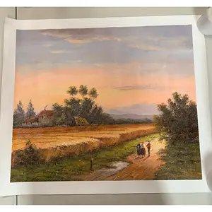 Dipinti a Olio 100% Fatti a Mano 20x24 Pollici, Arte Classica di Paesaggi Campali, Decorazione Murale per Casa su Supporto di Carta Stampata - Product Image 5