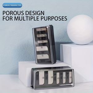 Matériaux écologiques Chine Cinq trous en plastique pratique Portable Fine taille-crayon de <span class=keywords><strong>maquillage</strong></span> des sourcils - Product Image 2