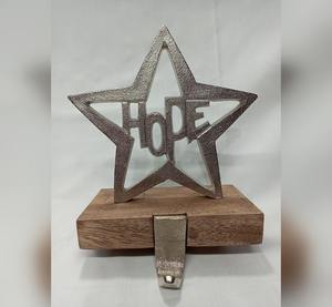 Porte-chaussettes de Noël en métal et bois modernes, crochets de suspension solides pour les fêtes, au meilleur prix - Product Image 2