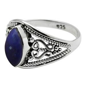 Gran oferta, anillo de piedras preciosas de lapislázuli Natural de Plata de Ley 925 para mujeres y niñas, joyería hecha a mano para regalo de aniversario de compromiso - Product Image 1