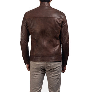 Chaqueta de Cuero Marrón para Hombre, Estilo Motociclista, con Bolsillos Grandes en el Pecho, Talla Grande, Envío DDP, Nueva Moda 2025 - Product Image 4