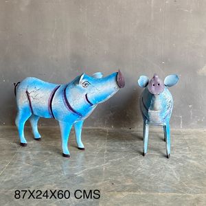 Escultura de Cerdo de Hierro Hecha a Mano, Obra de Arte con Diseño Animal - Product Image 6