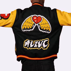 Veste universitaire personnalisée Streetwear Blouson bombardier Letterman en cuir polaire BAS quantité minimale de commande de haute qualité avec broderie en chenille Veste de baseball - Product Image 2