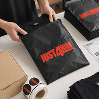Kantong Kemasan Plastik Hitam Doff Biodegradable Custom, Kantong Ziplock untuk Kemasan Pakaian, Polybag untuk Pengemasan