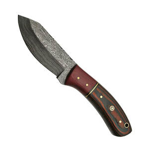มีดเหล็กดามัสกัสล่าสัตว์มีดทำมือปลอมกลางแจ้งตั้งแคมป์พร้อมที่จับไม้ปรับแต่งได้ - Product Image 2