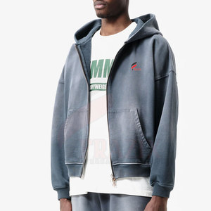 เสื้อฮู้ดซิปผ้าฝ้ายดีไซน์ใหม่คุณภาพพรีเมียม ลายพิมพ์เรียบแบบกำหนดเอง สำหรับฤดูหนาวปี 2026 - Product Image 3