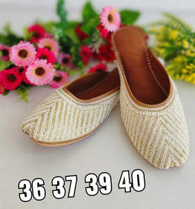 Handicraft <b>Leather</b> Punjabi Jutti Women Stylish Designer Mules Stylish <b>Leather</b> Jutti - Product Image 3