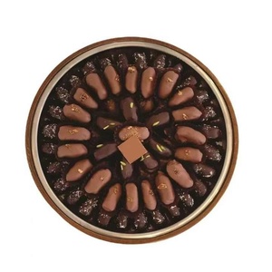 Assiette de service en chocolat en bois et nacre de luxe faite à la main pour l'affichage de desserts de mariage de fête d'hôtel - Product Image 3