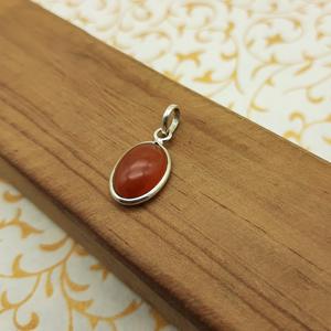 Pendentif fin en argent sterling 925 fabriqué à la main Pierre précieuse de cornaline ovale de haute qualité avec diamant à dos plat Conception de bijoux unique - Product Image 4