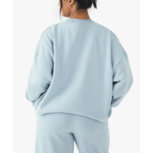 Haute qualité Offre Spéciale surdimensionné blanc pull femmes sweat solide bleu ciel épais polaire à manches longues grande taille sweat - Product Image 6