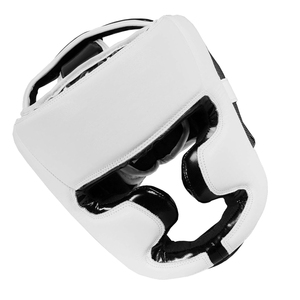 Professional Manufacturer White Color Boxing Head Guard Non Slip Breathable Leather Full Face Protection MMA Head Protector - Product Image 2