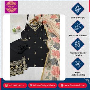 Nuevo diseño de lujo indio paquistaní ropa secuencia bordado trabajo completamente cosido Chinnon traje pantalón Dupatta conjunto para mujeres - Product Image 3