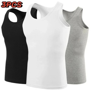 Camiseta sin Mangas para Hombre, Moldeadora de Cuerpo, Compresión, Control de Abdomen, Cuello Redondo, Poliéster/Algodón, Transpirable - Product Image 5