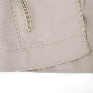 Chaqueta de cuero delgada para mujer superventas para invierno diseño personalizado proceso de punto impermeable transpirable tela de lona frontal - Product Image 6