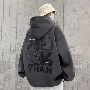 Sudaderas con Capucha Holgadas y Cordón Ajustable para Hombre, de Felpa Color Carbón, con Logotipo Personalizado al por Mayor, de Alta Calidad y Gran Venta - Product Image 5