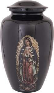 Jesus Cross Aluminum Hand Made Funeral <b>Urn</b> for Human Ashes <b>Large</b> Adult Size Burial <b>Urn</b> Hand Applied Individual Custom Size <b>urn</b> - Product Image 2