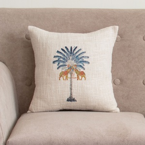 Luxury stylish Palm Tree Block Printed Handmade <b>Cushion</b> <b>Cover</b> For Home - Product Image 6