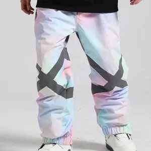 2024 alta calidad hombres fabricación personalizada camuflaje impermeable transpirable estilo holgado pantalones de esquí general invierno esquí ropa de nieve