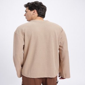 Camiseta extragrande para hombre con textura callejera, mangas completas y ajuste relajado, 52% algodón, 48% poliéster, de talla grande, fabricada en India - Product Image 6