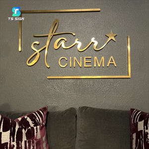 Letrero Metálico Personalizado Premium para Recepción u Oficina, Letrero Comercial Cortado con Láser, Logotipo Dorado Espejo Cepillado, Letrero Acrílico - Product Image 1