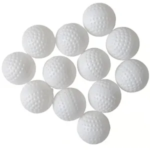 كرة الجولف البلاستيكية للتدريب الداخلي باللون الأبيض, كرة الجولف البلاستيكية للتدريب الداخلي باللون الأبيض ، طباعة ترويجية ، بيضاء مخصصة للبكرة ، من البلاستيك