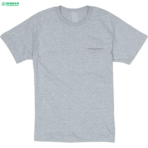 <b>Top</b> Ranking Plain Heavy Cotton Eco-Friendly Quick Dry 200g T-shirt for Men Custom Print Logo <b>Mock</b> <b>Neck</b> with Front Pocket Summer - Product Image 6
