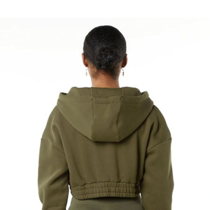 OEM Service Streetwear <b>Crop</b> <b>Top</b> Hoodies for <b>Men</b> and Solid Color Fleece Lined High Manufacture <b>Crop</b> <b>Top</b> Hoodies - Product Image 4