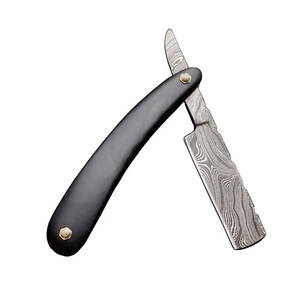 Rasoir droit pliant en acier damas de haute qualité avec manche en bois Meilleur cadeau pour barbier pour hommes - Product Image 2
