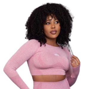 Ensemble de vêtements de sport pour femmes, haut court sans couture à manches longues et leggings taille haute, pour la salle de sport, l'entraînement et le fitness - Product Image 4