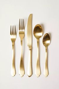 Cubiertos de Lujo Chapados en Oro Mate con Mango Hexagonal, Juego de Cubiertos de Acero Inoxidable Forjado para Banquetes y Bodas - Product Image 5