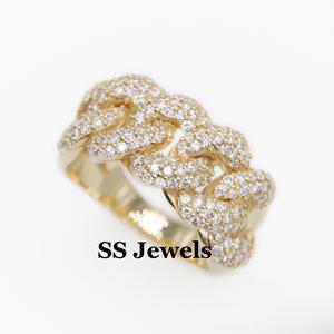 Anillo cubano unisex 925 Plata moissanita VVS banda de boda con estilo hip hop para hombres y mujeres anillo cubano unisex para regalo de aniversario - Product Image 1