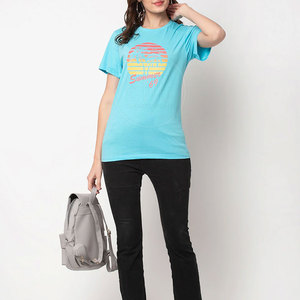 T-shirt d'été en coton décontracté pour femmes fabriqué en gros sur mesure en différentes couleurs respirantes - Product Image 4