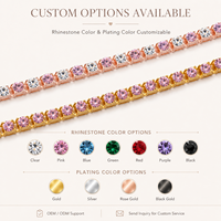 Collier tennis rose en strass 5 mm en alliage de zinc, chaîne simple rangée, finition or rose pour les vendeurs de boutiques, fourniture OEM personnalisée, cadeau