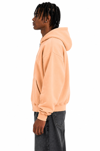 Sweat à capuche zippé pour homme, couleur unie, coupe classique, en molleton décontracté, 100% coton, anti-rétrécissement, 350g, AURA - Product Image 3
