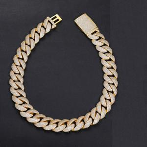 Collier chaîne hip-hop pour homme en argent sterling plaqué argent, simple et robuste, avec accents de diamants ronds taille brillant cultivés en laboratoire - Product Image 5