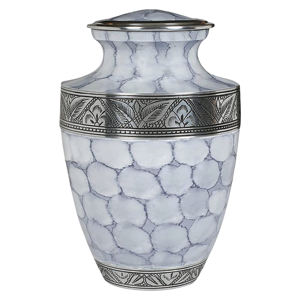 Urna Funeraria Ecológica Blanca Plateada, Duradera, para Adultos, Capacidad de 220 Pulgadas Cúbicas, Bolsa de Terciopelo, Estilo Americano/Europeo Premium - Product Image 2