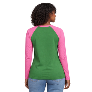 Camiseta de Manga Corta Raglán Verde de Hermandad Femenina, Ropa Casual de Verano Ecológica Rosa para Mujer, Elegante - Product Image 2