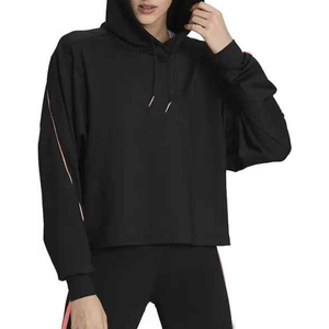 Sudadera con capucha de algodón de gran tamaño para mujer, Top corto con estampado personalizado bordado, estilo Vintage, entrenamiento al aire libre para invierno - Product Image 4