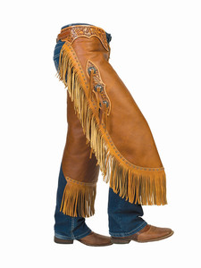 Chaps mi-longs de luxe modernes pour hommes en cuir véritable avec fermeture à boutons, ajustement personnalisé, équipement d'équitation pour compétition équestre, entraînement en plein air - Product Image 3