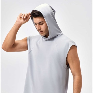 Logo personnalisé coton hommes Stringer gilet à capuche Gym sport débardeurs entraînement sans manches chemise musculaire - Product Image 3