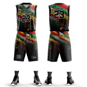 Meilleure qualité en gros Uniformes de basket-ball de luxe à impression par sublimation Maillot unisexe de basket-ball en tissu respirant personnalisé - Product Image 1