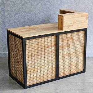 Industrial Luxury <b>Reception</b> <b>Counter</b> 120x60x82cm MDF Rubber Wood BLT68021 for Store Gym School and Clothing Front Desk - Product Image 2