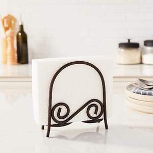 Porte-serviettes en métal vintage en fer finition noire pour la décoration de table à manger à la maison Porte-serviettes faits à la main - Product Image 5